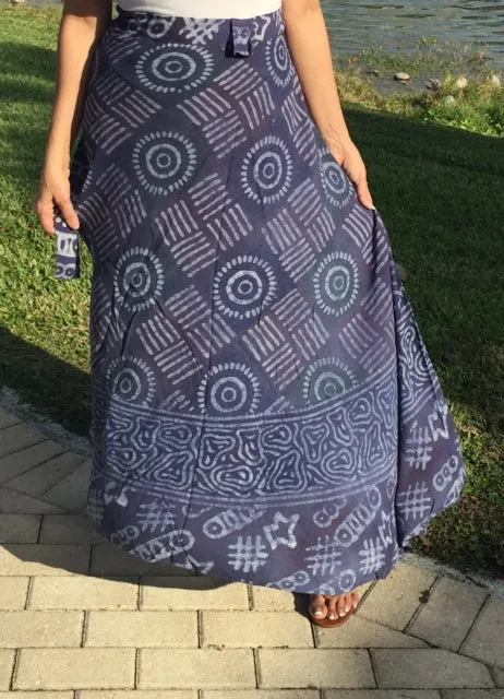 100% Fine Rayon Wrap Skirt | Block Print ! One Size Fits Most