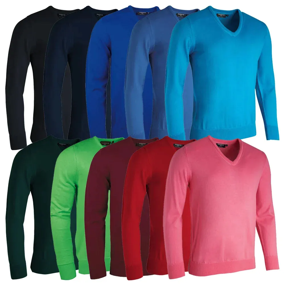 40% OFF GLENMUIR Mens Wilkie V-Neck Sweater - Fine Merino Wool - Light Grey - Sizes: SMALL & MEDIUM