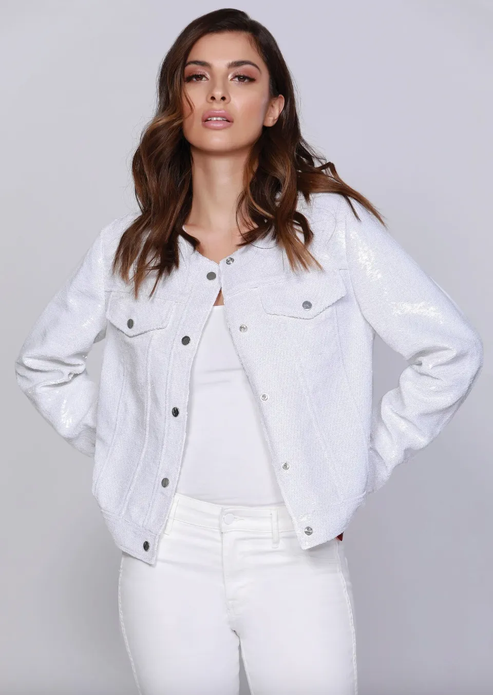 74422 Sequin Denim Jacket