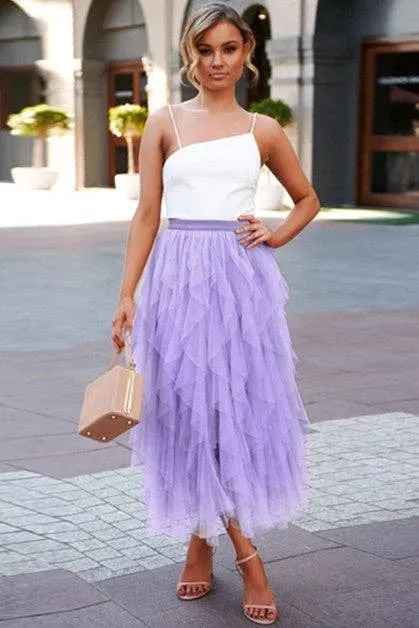 A-line Long Tulle Skirts