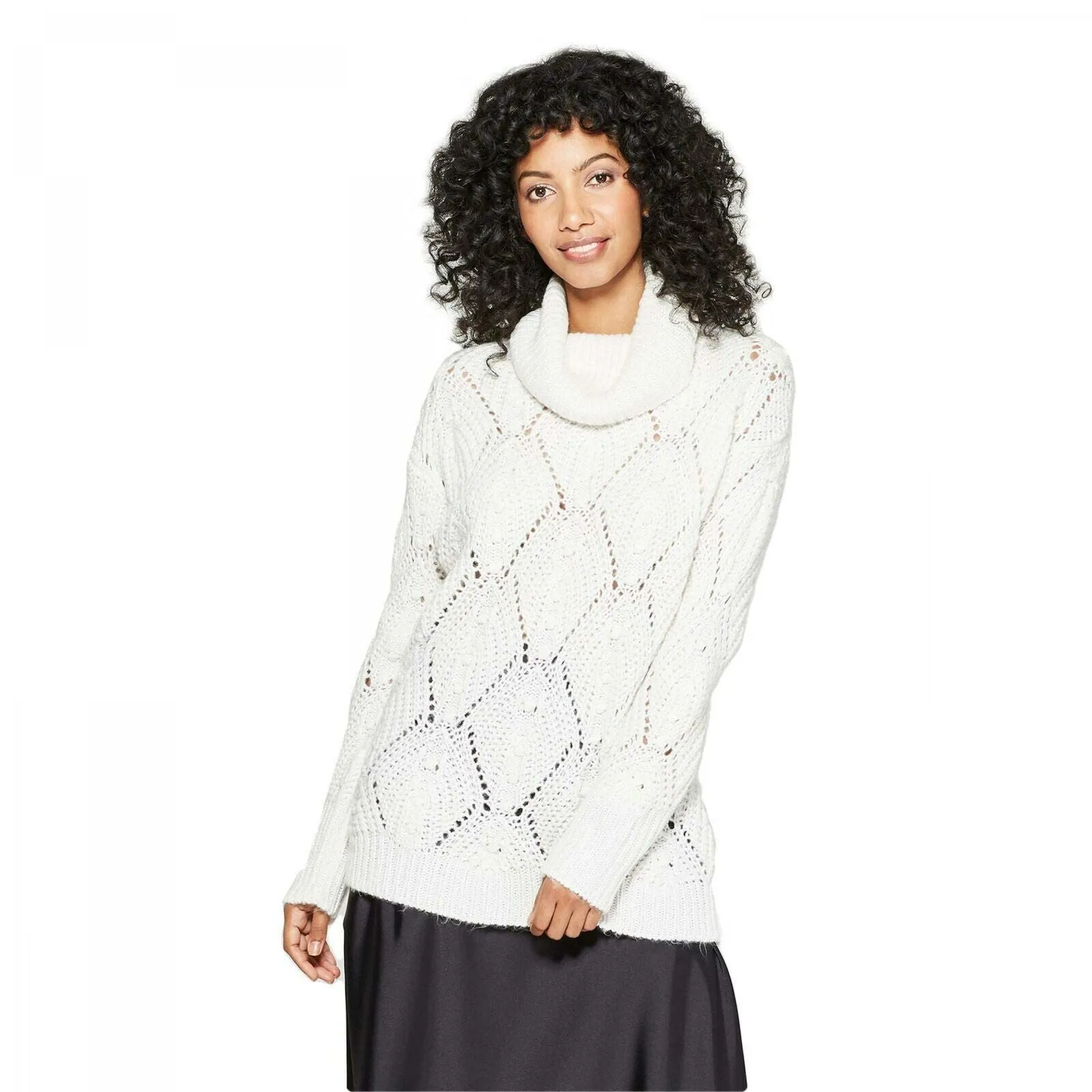 A New Day Women's Cable Knit Cowlneck Pullover Sweater