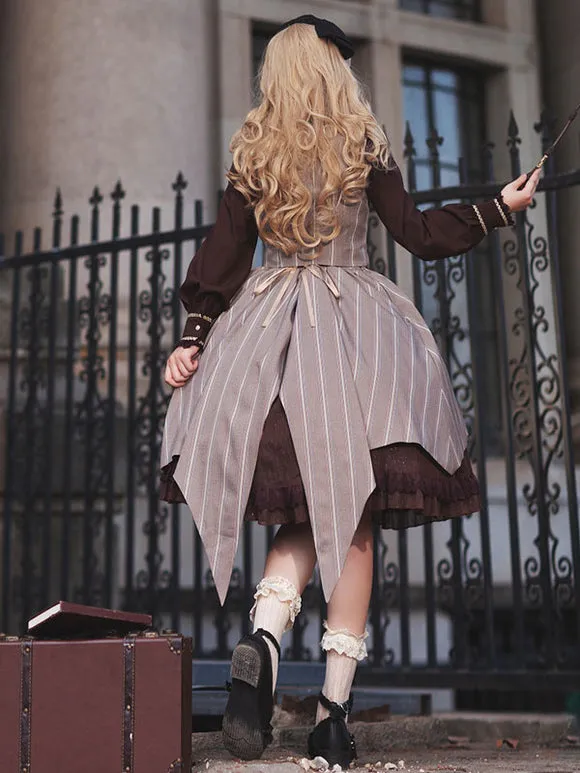 Academic Lolita Coats Coffee Brown Infanta Polyester Top Top Summer Lolita Outwears
