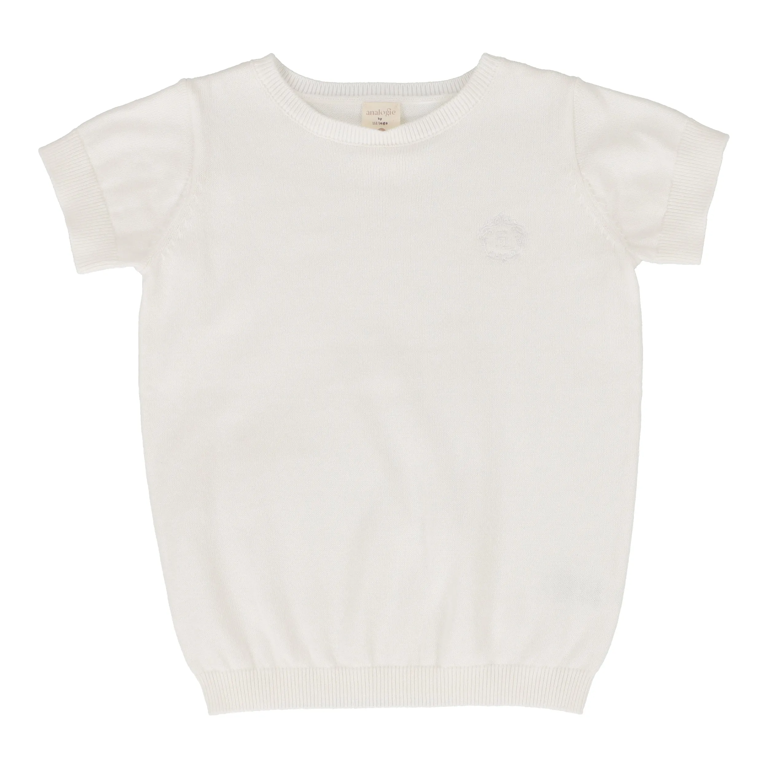 Analogie Boys Crewneck Sweater Short Sleeve - White