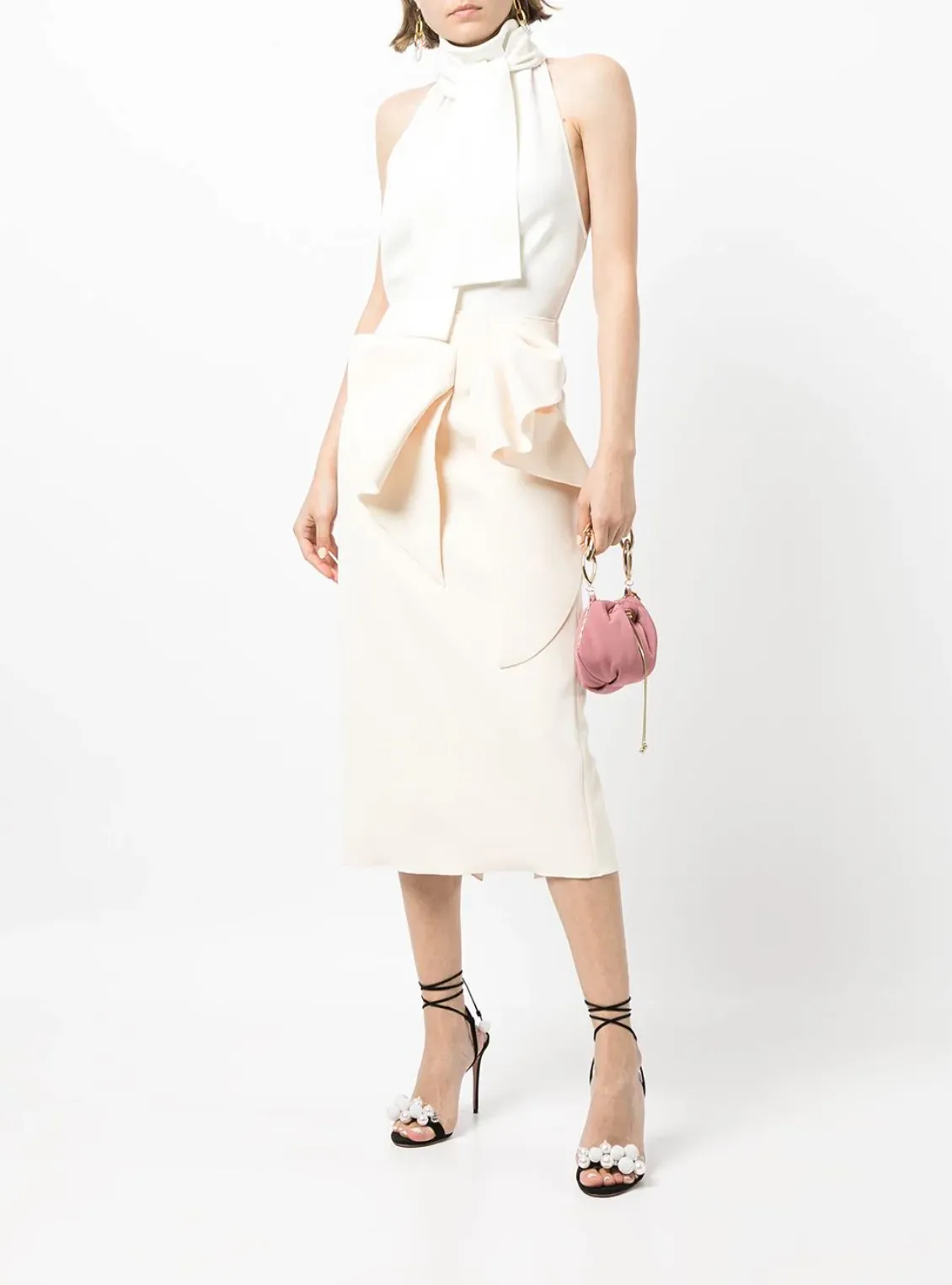 ANDERSON OVERSIZED BOW CREPE SKIRT