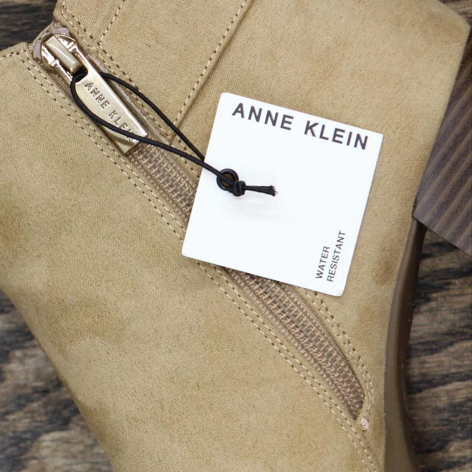 Anne Klein Womens Block Heel Rina Booties RINA01F9 Natural Brown 8M