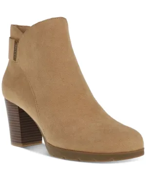Anne Klein Womens Block Heel Rina Booties RINA01F9 Natural Brown 8M