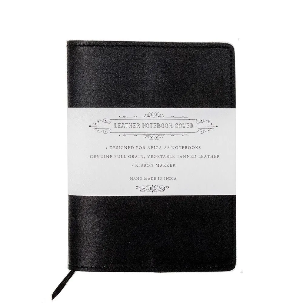 Apica Leather Notebook Jacket – A6, Black