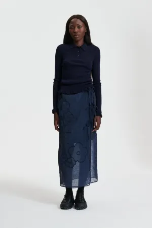 APRIL | SKIRT LIQUID MYRTIA NAVY
