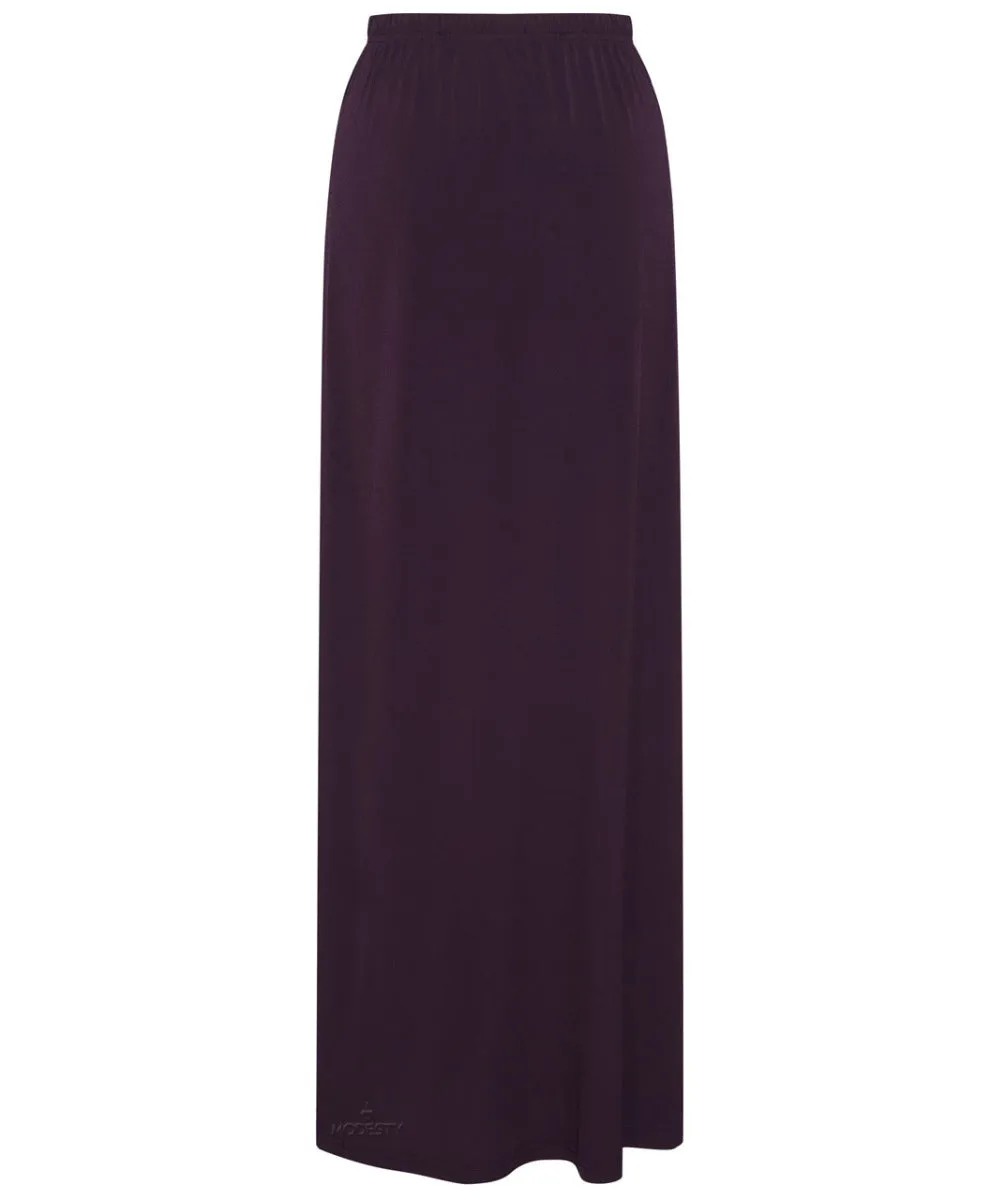 Aubergine Jersey Pencil Maxi Skirt