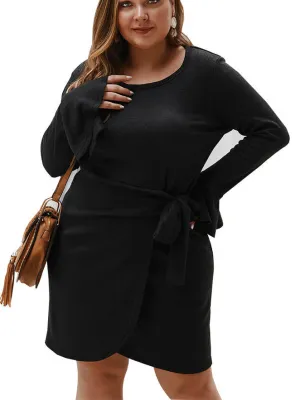 Autumn and Winter Long Sleeve Woolen Dress