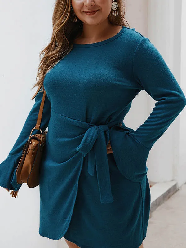 Autumn and Winter Long Sleeve Woolen Dress