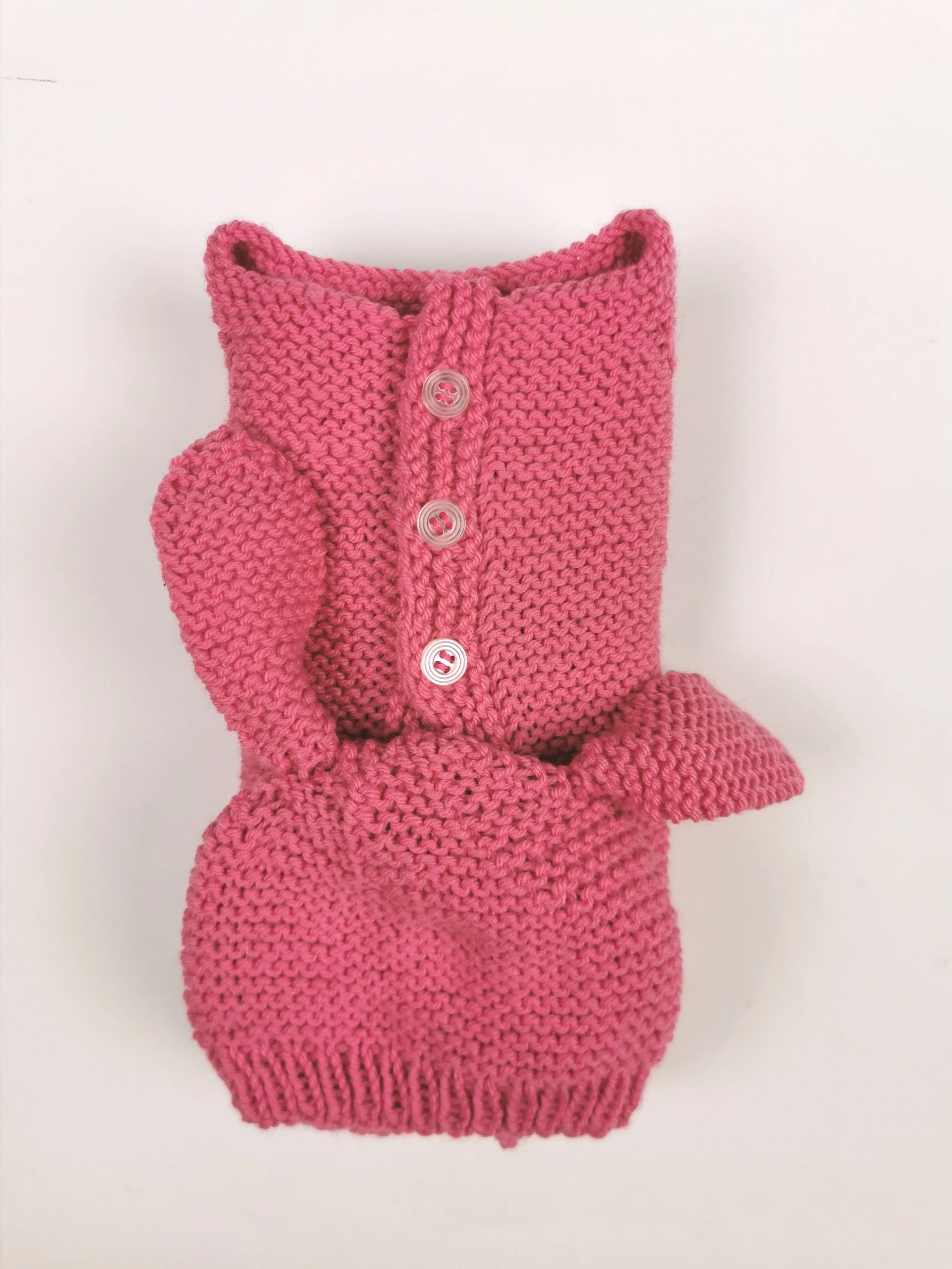 BABY GIRL SIZE 0/3 MONTHS - Beautiful Handmade Knit Sweater Jacket & Matching Bunny Ear Hat NWOT B16