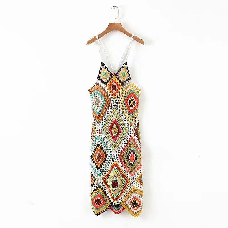 Backless Handmade Sling Hollow-out Crochet Dress