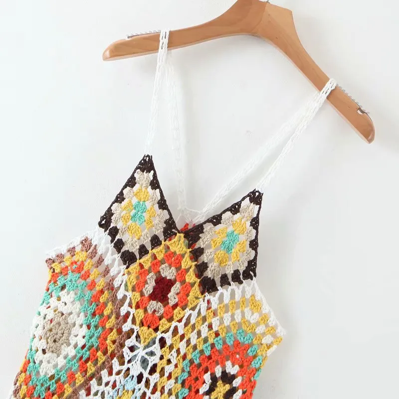 Backless Handmade Sling Hollow-out Crochet Dress