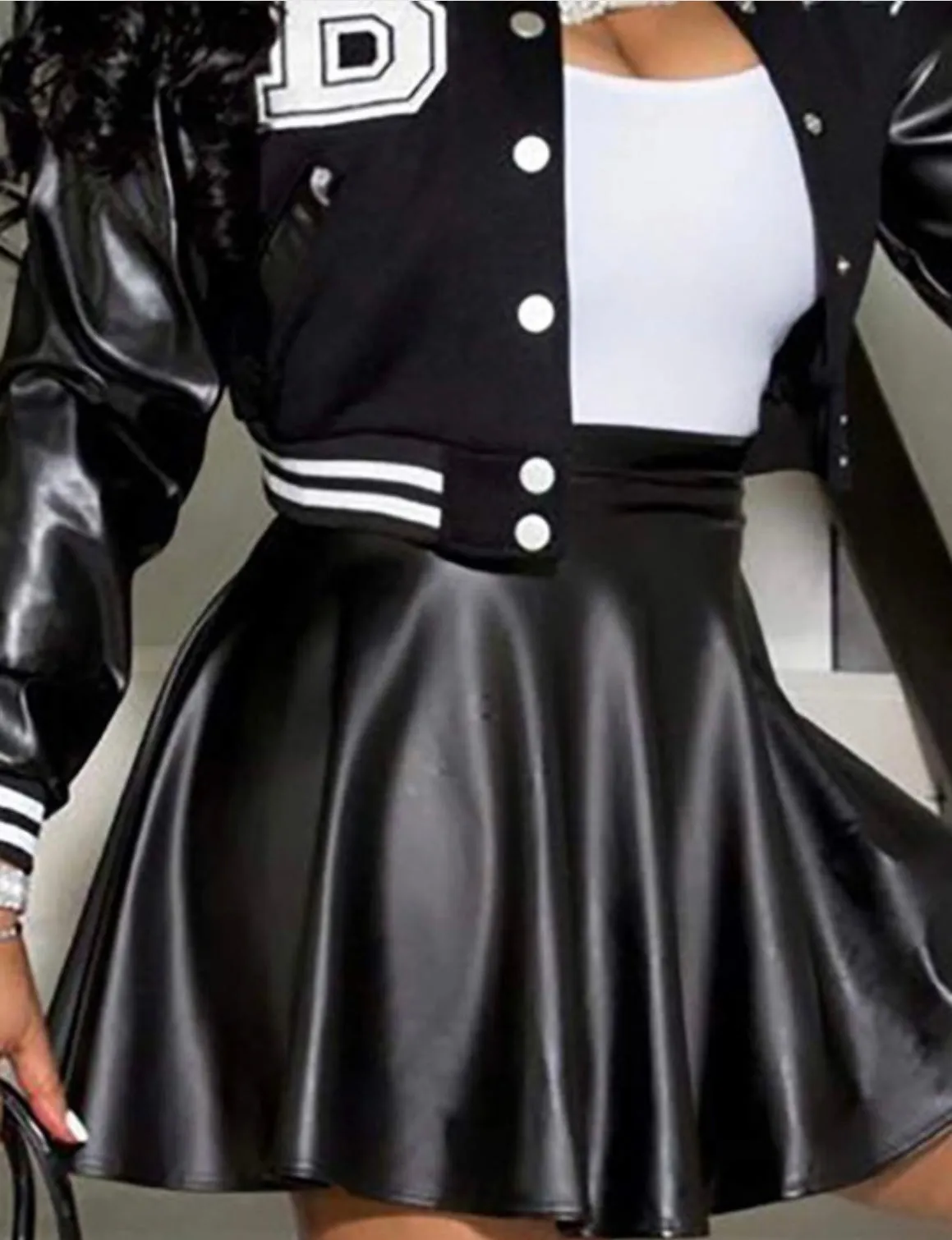 Baddie B Bomber Skirt Set