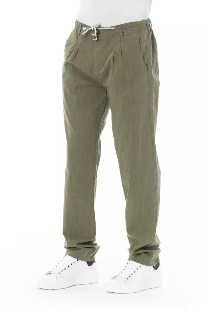Baldinini Trend Army Cotton Men Chino Trouser