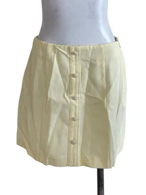 Banana Yellow Button A-Line Skirt