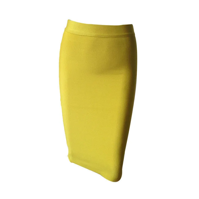 Bandage Skirt Women Knee-Length Skirts 10 Colors 60cm HL1186
