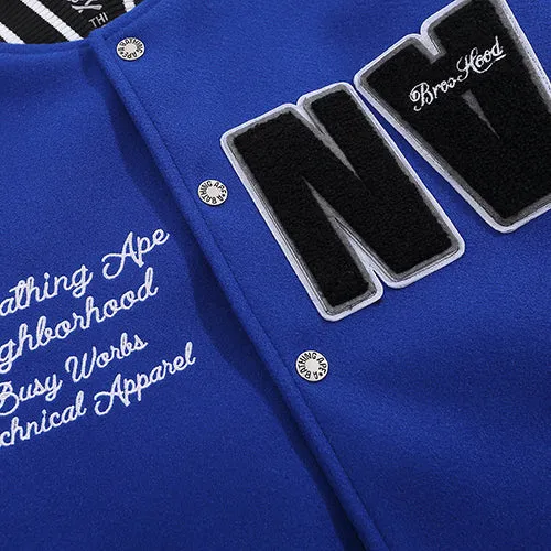 BAPE Leather Long Sleeve Baseball Jacket