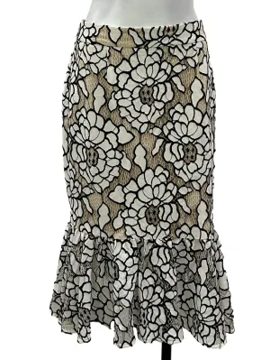 Beige Lace Knee Length Mermaid Skirt