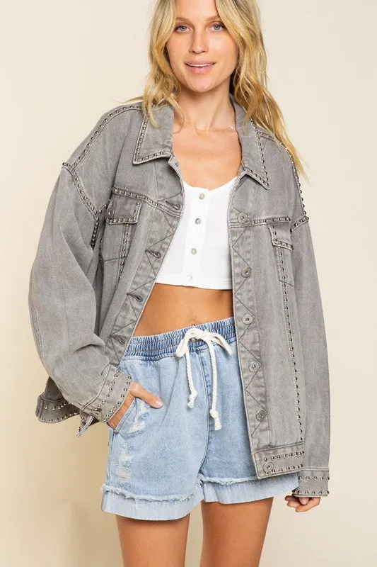 “Better With Studs” Denim Jacket