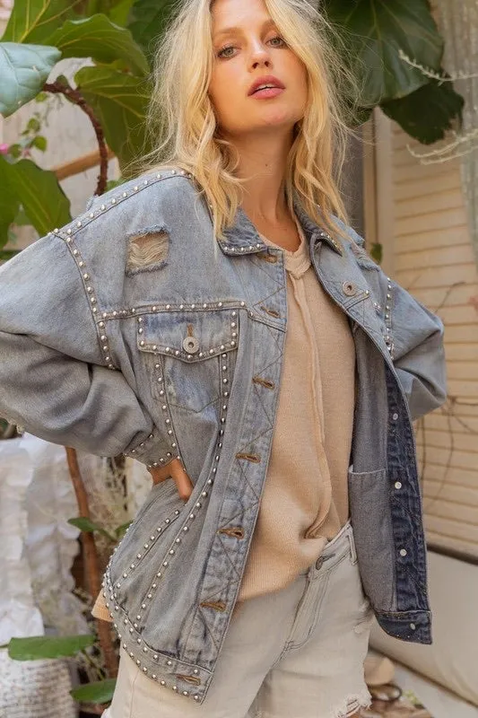 “Better With Studs” Denim Jacket
