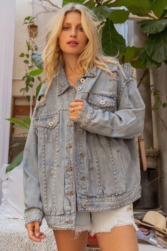 “Better With Studs” Denim Jacket