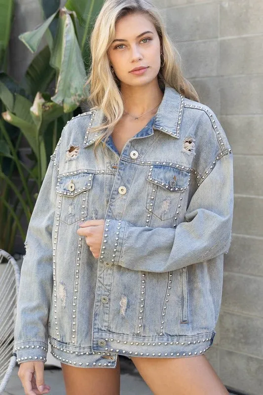 “Better With Studs” Denim Jacket