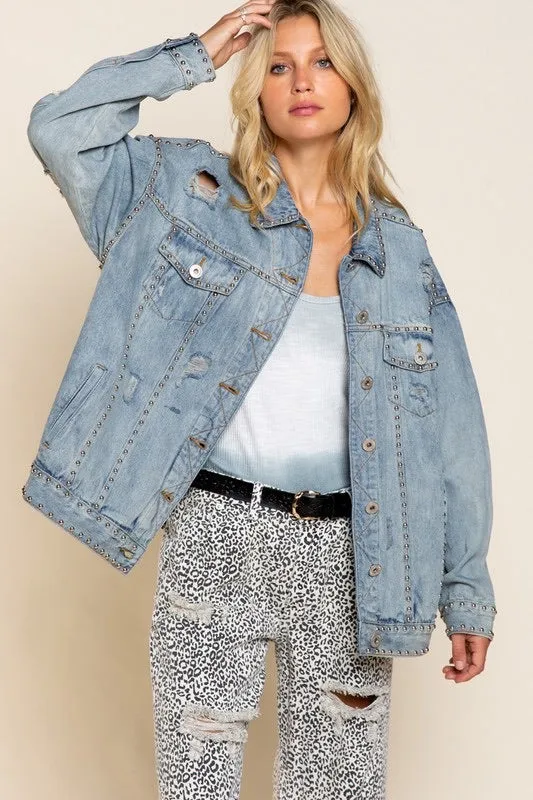 “Better With Studs” Denim Jacket