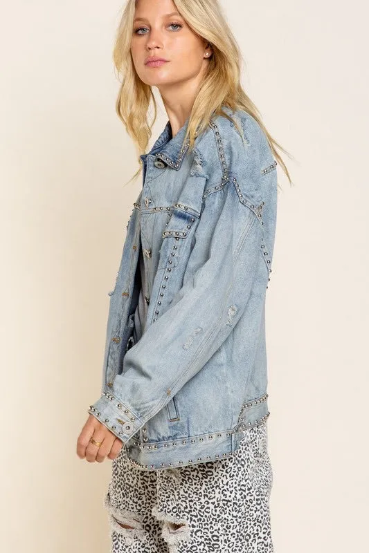 “Better With Studs” Denim Jacket