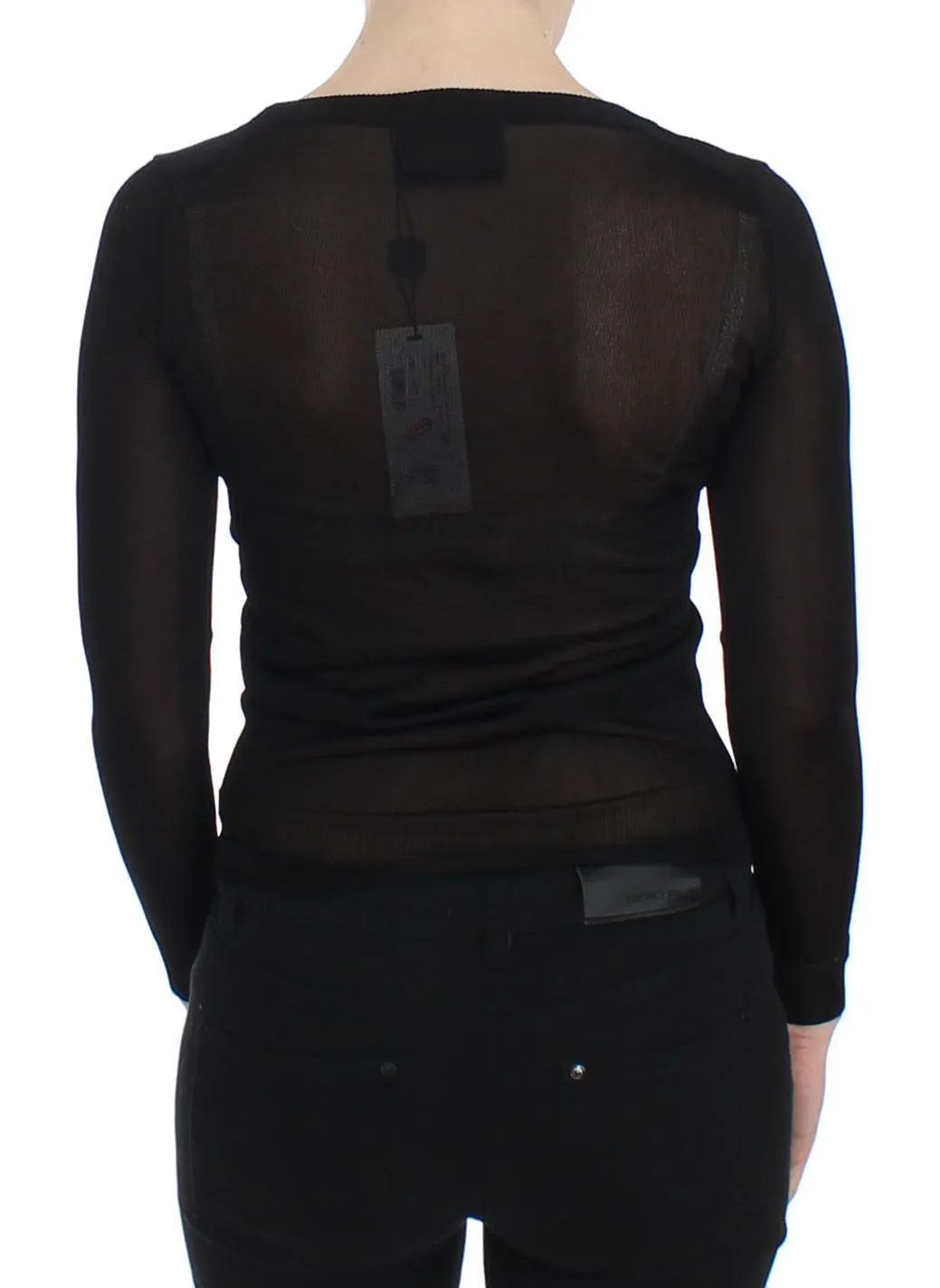 Black Crewneck Sweater Pullover Top