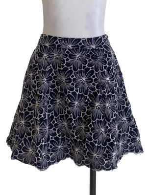 Black Floral Mini Skirt