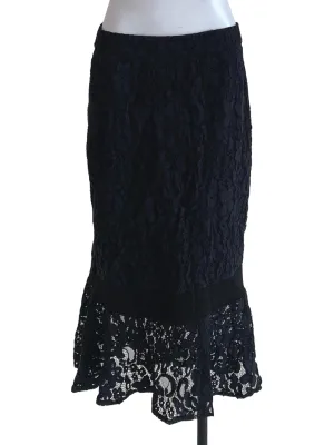 Black Lace Pencil Skirt