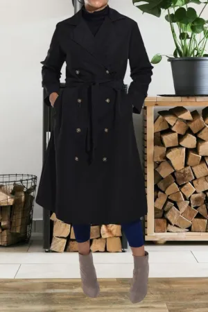 Black Lined Trench Coat