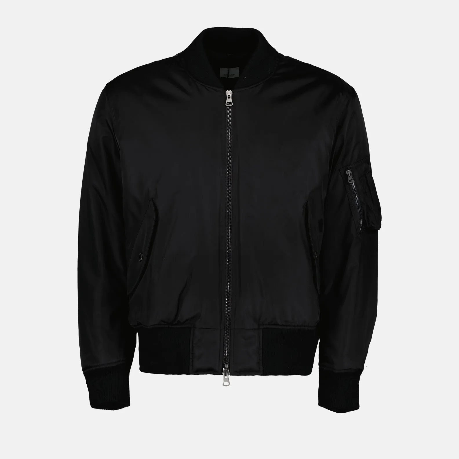 Black Nylon Bomber Jacket
