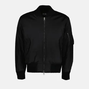 Black Nylon Bomber Jacket