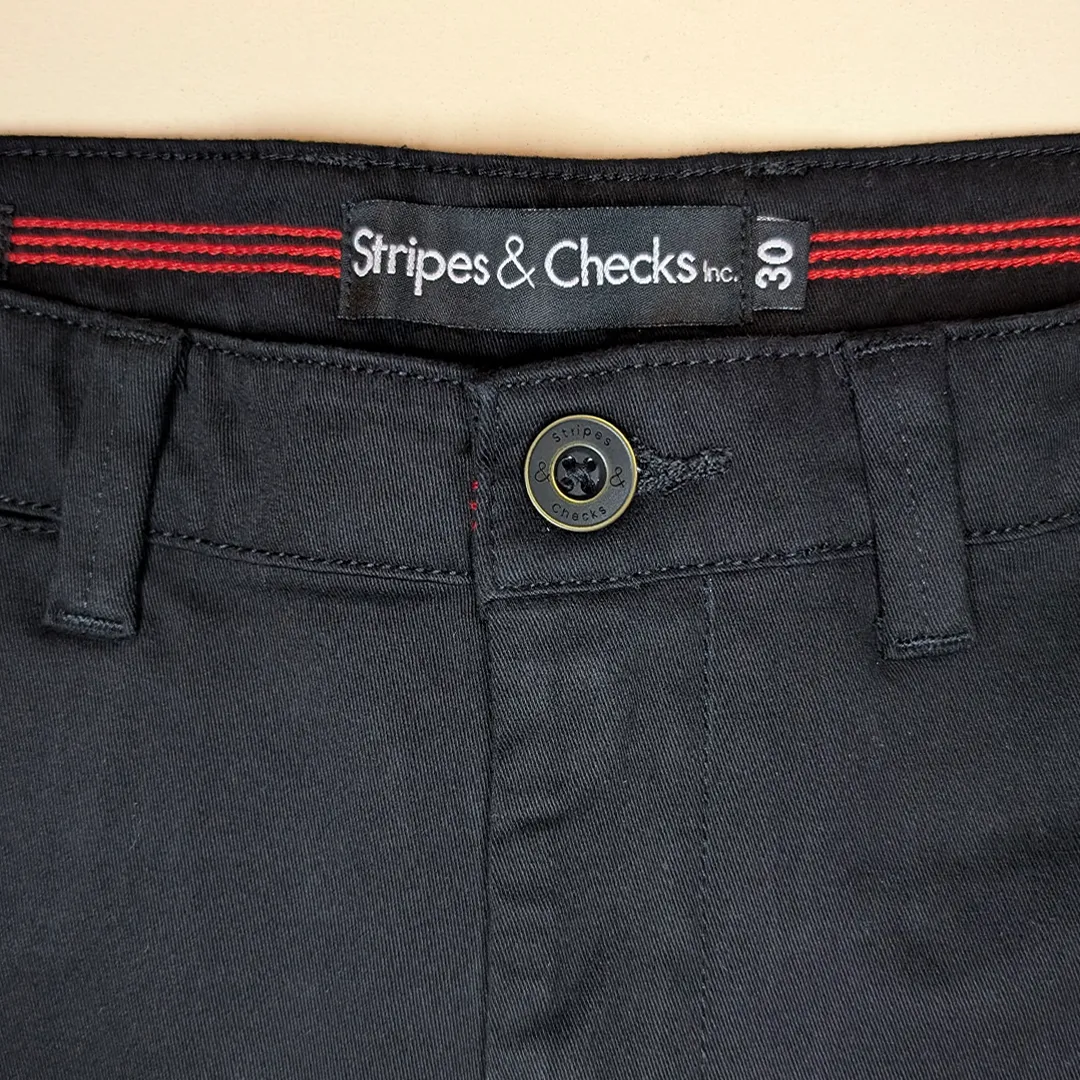 Black Stretch Chino Pants