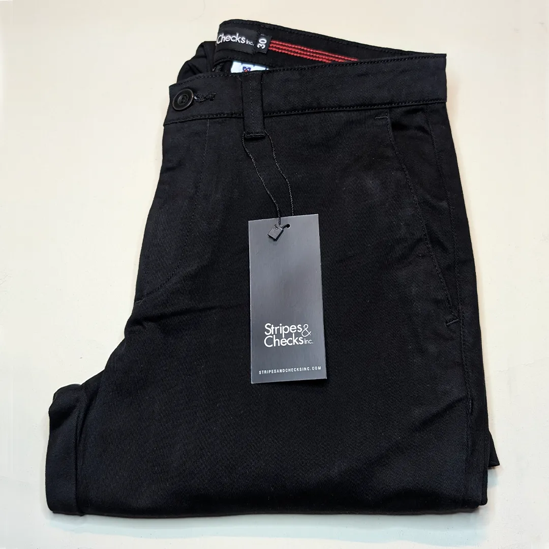 Black Stretch Chino Pants
