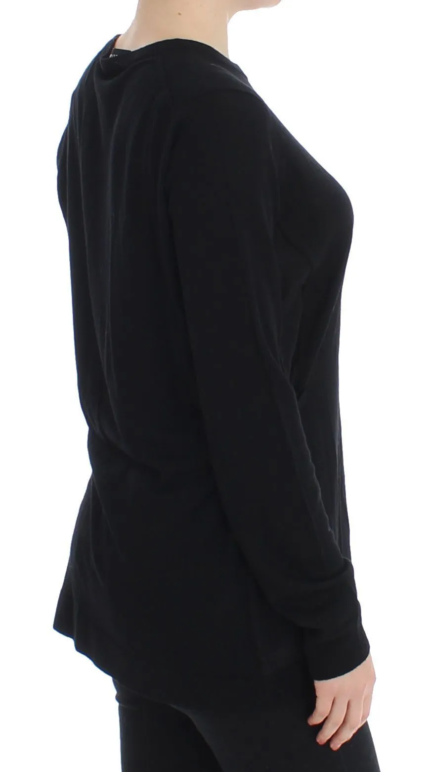 Black Wool Crewneck Sweater Pullover