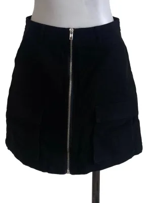 Black Zipper Mini Skirt