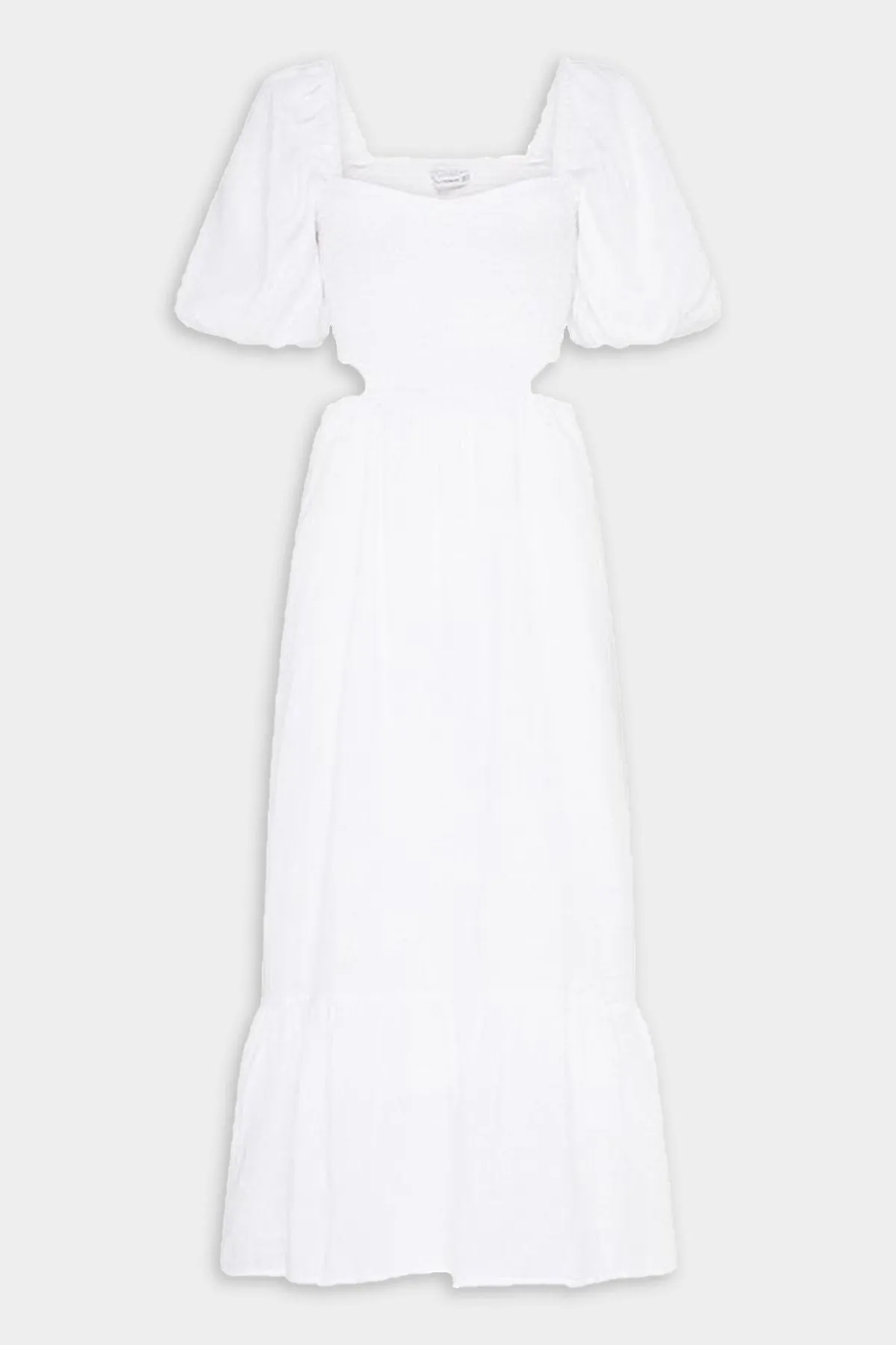 Bloom Midi Dress in Plain White