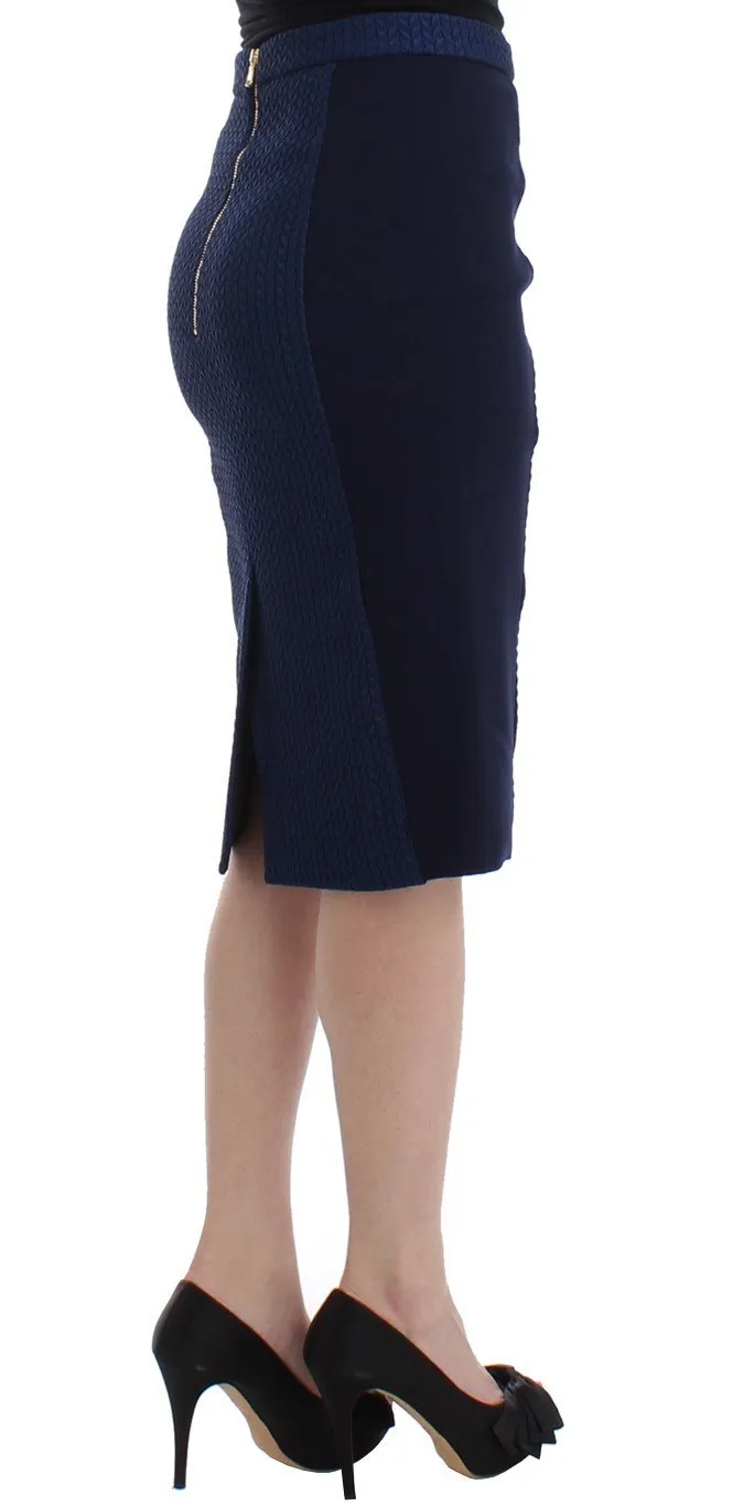 Blue pencil skirt