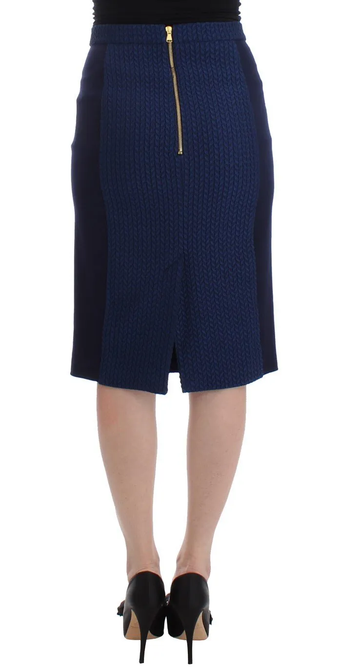 Blue pencil skirt