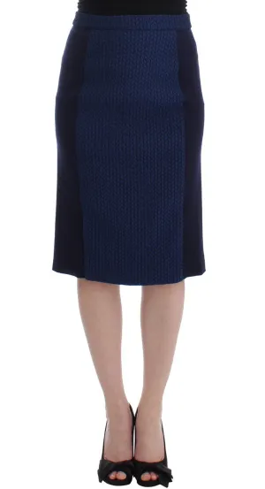 Blue pencil skirt