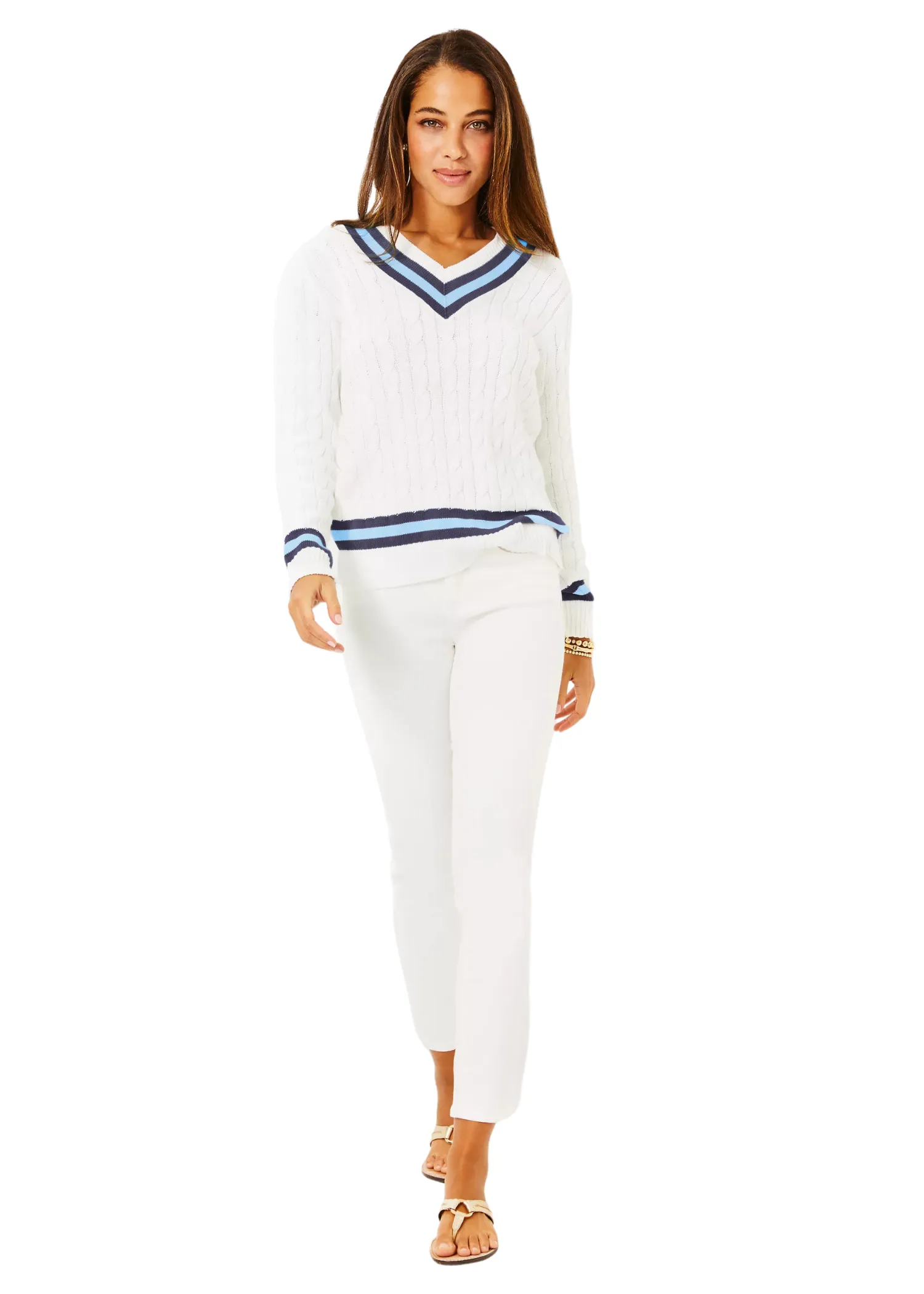 BROCKTON SWEATER - BONAIRE BLUE TIPPING