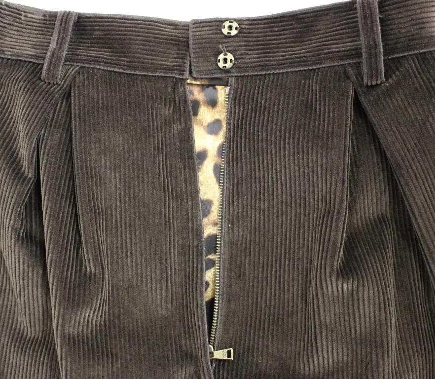 Brown Manchester Knees-Length Pencil Skirt