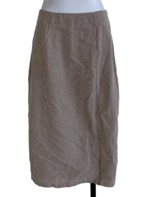Brown Shepherd'S Check Pencil Skirt