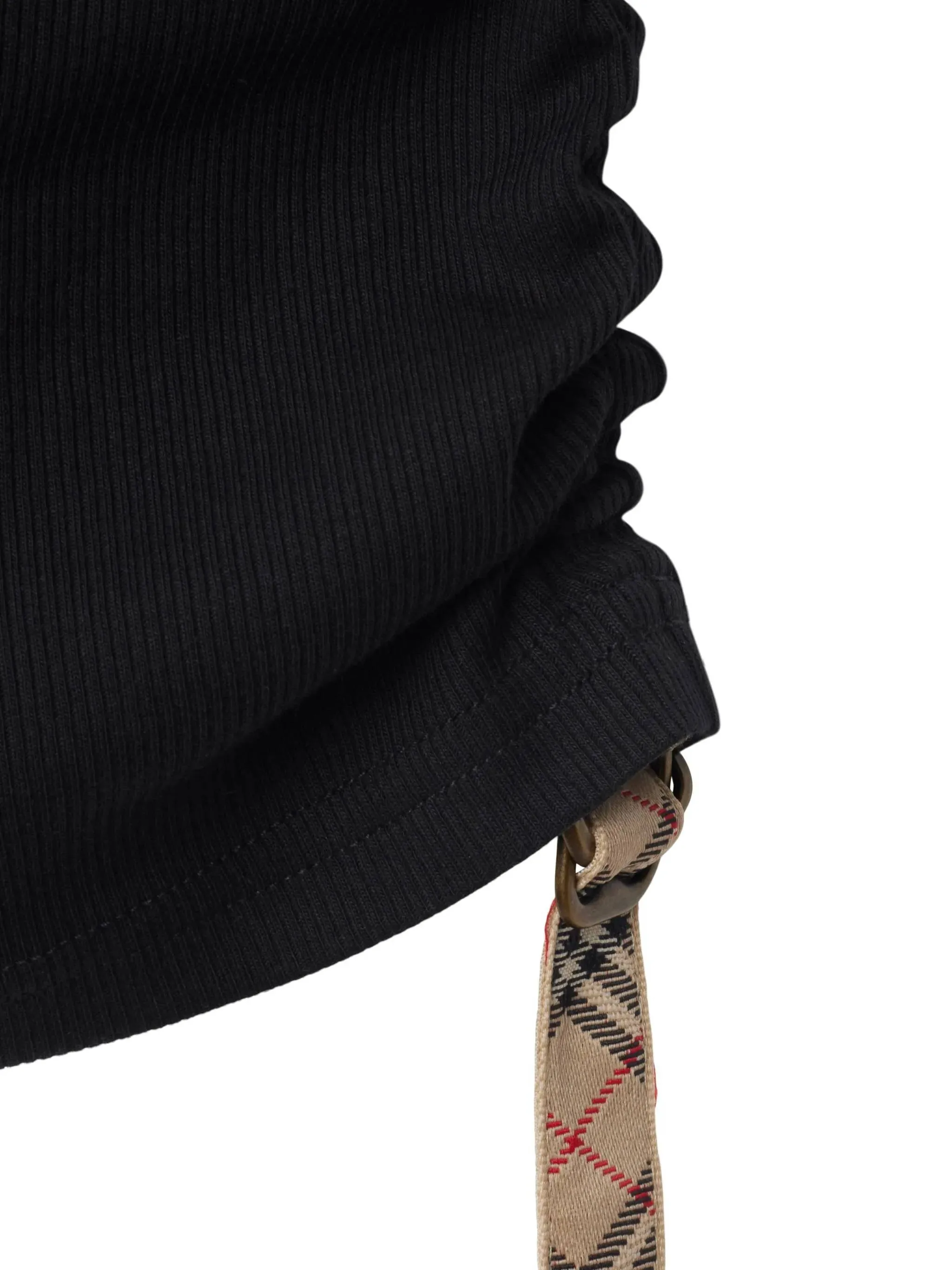 Burberry svart ribbad ruched skopa tröja