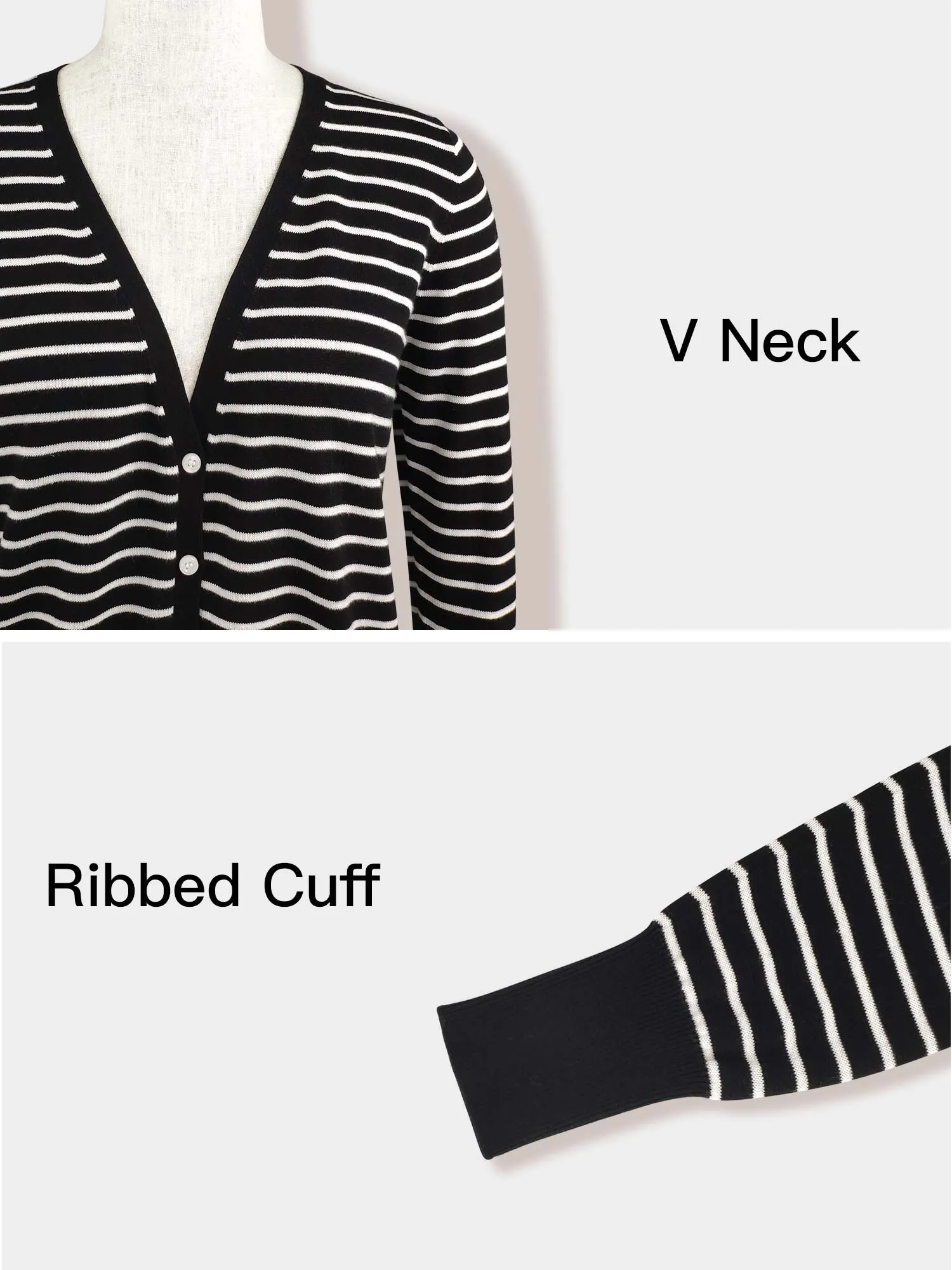 Button Up Knit Striped Cardigan