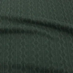 Cable Knit Fabric Olive Green 150 cm